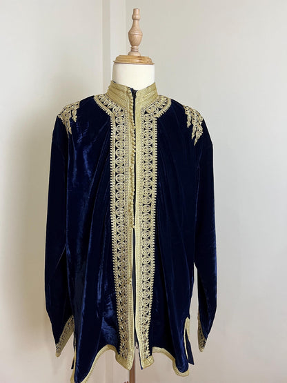 Royal Moroccan Men Tunic Caftan Breathable Fiber Cotton Hand Tread, Special Soft Tissue, Kaftan for Men, Djellaba for Men Comfy Loungewear