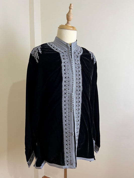 Royal Moroccan Men Tunic Caftan Breathable Fiber Cotton Hand Tread, Special Soft Tissue, Kaftan for Men, Djellaba for Men Comfy Loungewear