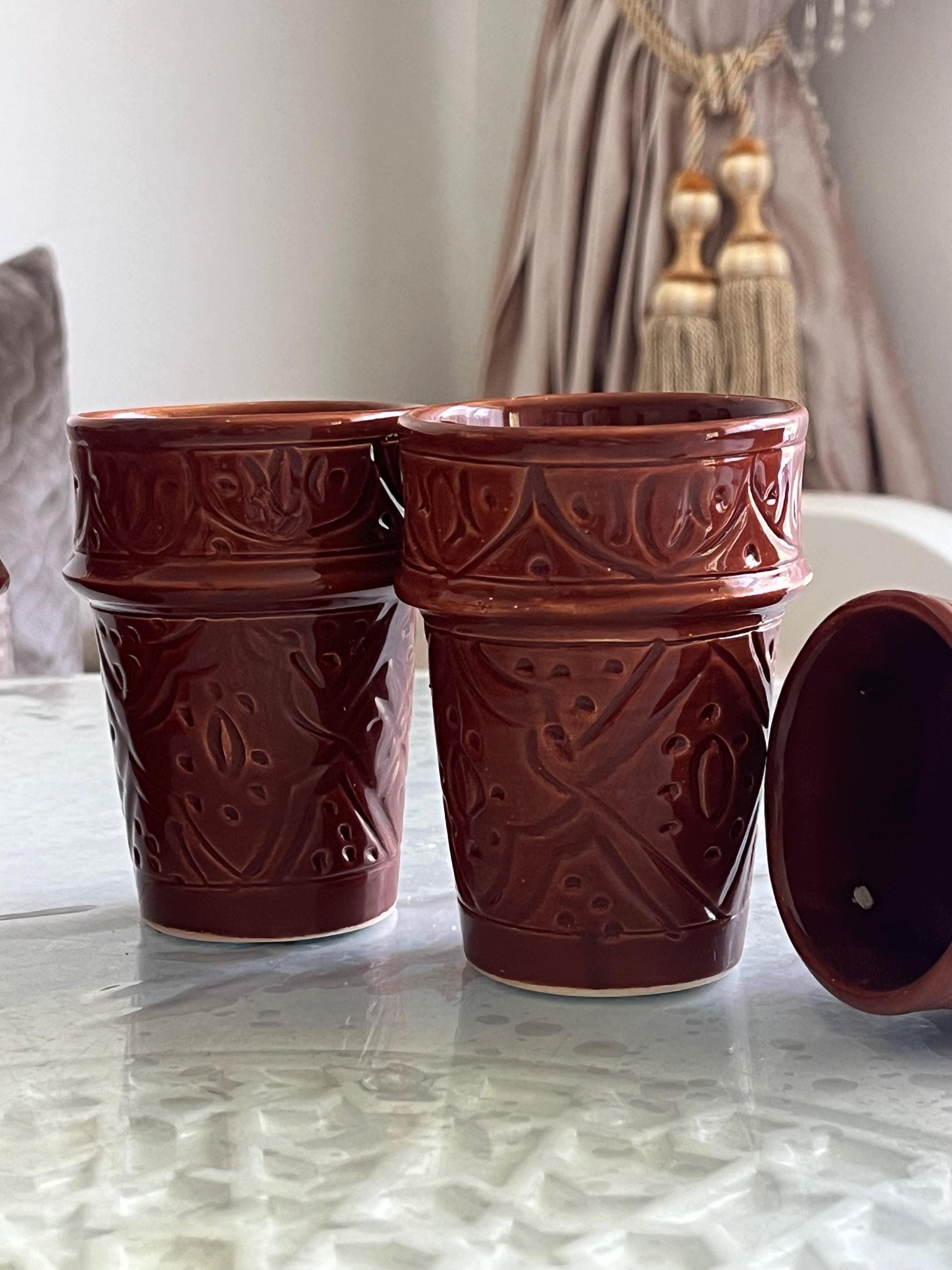 Moroccan Beldi Mug, Handmade, Boho Ceramic Tea Mug from Morocco