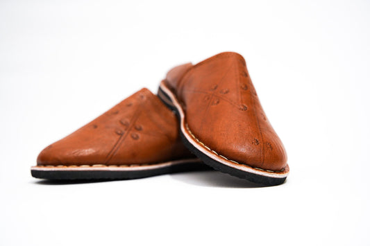Handmade Moroccan Babouche Leather Slippers for Men, Uthentic Sheepskin Slip-Ons, Comfortable and Durable