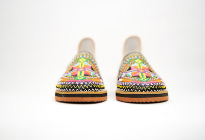 Handmade Moroccan Leather Babouche Slippers for Women, Embroidered Organic Sheepskin House Slippers, Moroccan Shoes, and Leather Babouche.