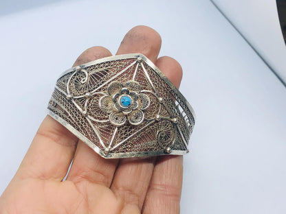 Handcrafted Silver Bracelet, Silver Filigree Bracelet, Traditional Work, Craft Jewelry