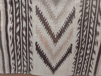 Luxurious Handloomed Beni Ourain Wool Blanket | Natural Undyed Wool | Moroccan Pom Pom Blanket on Edges