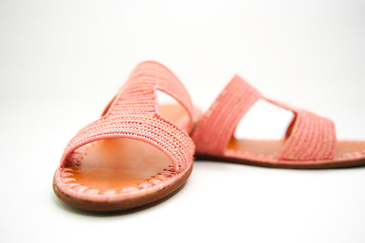 Handmade Raffia Slide Sandals, Comfortable, Lightweight Summer Shoes from Morocco