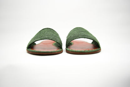 Handmade Raffia Slide Sandals, Comfortable, Lightweight Summer Shoes from Morocco