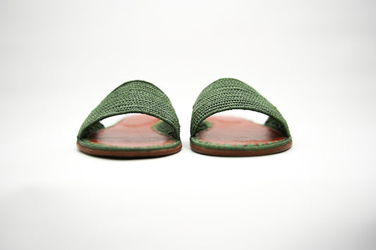 Handmade Raffia Slide Sandals, Comfortable, Lightweight Summer Shoes from Morocco