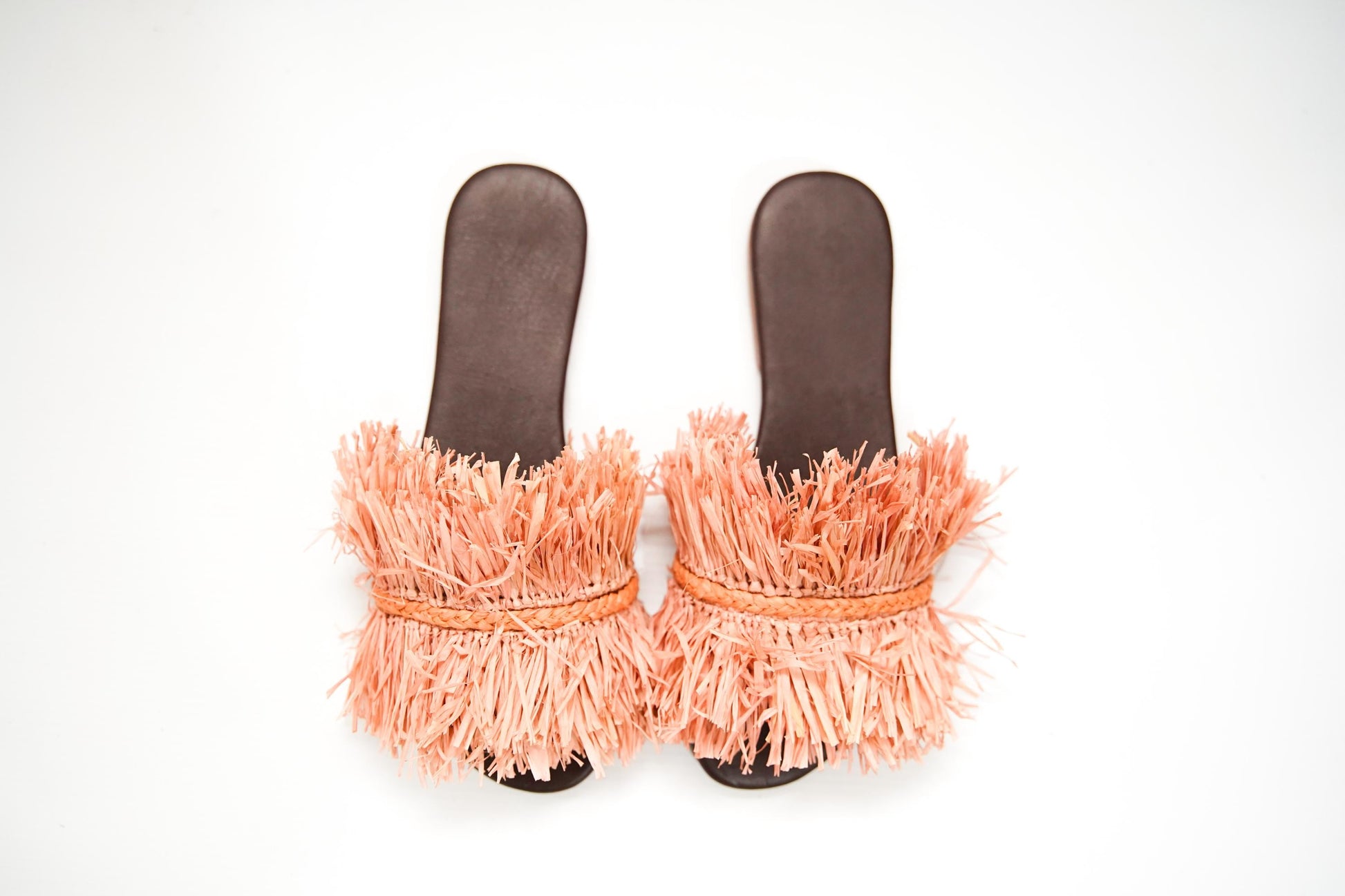 Handmade Raffia Slide Sandals, Comfortable, Lightweight Summer Shoes from Morocco
