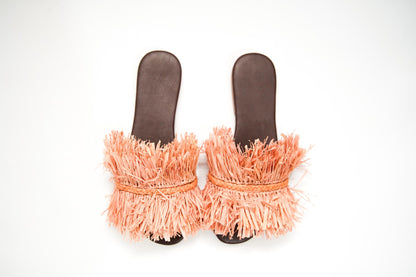 Handmade Raffia Slide Sandals, Comfortable, Lightweight Summer Shoes from Morocco