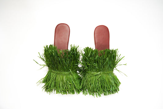 Handmade Raffia Slide Sandals, Comfortable, Lightweight Summer Shoes from Morocco