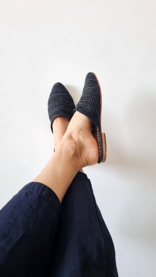 Raffia Shoes, Women Raffia Flats, Handmade Shoes, Moroccan Babouch, Summer Slides, Raphia, Ready to Ship