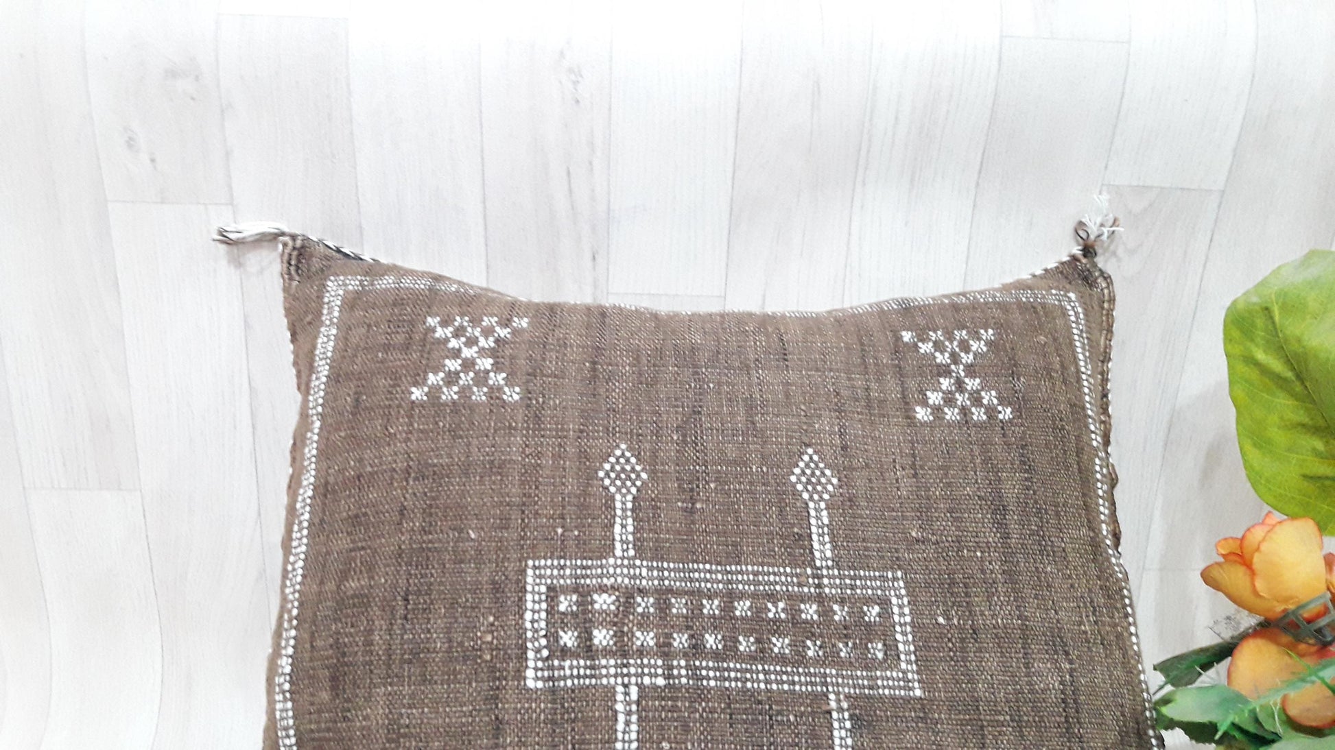 50% off Cream Cactus Silk Pillow, Moroccan Cactus Silk Cushion,Morocco Pillow Handmade Sabra Pillow, Throw Pillow, Decorative Pillow,