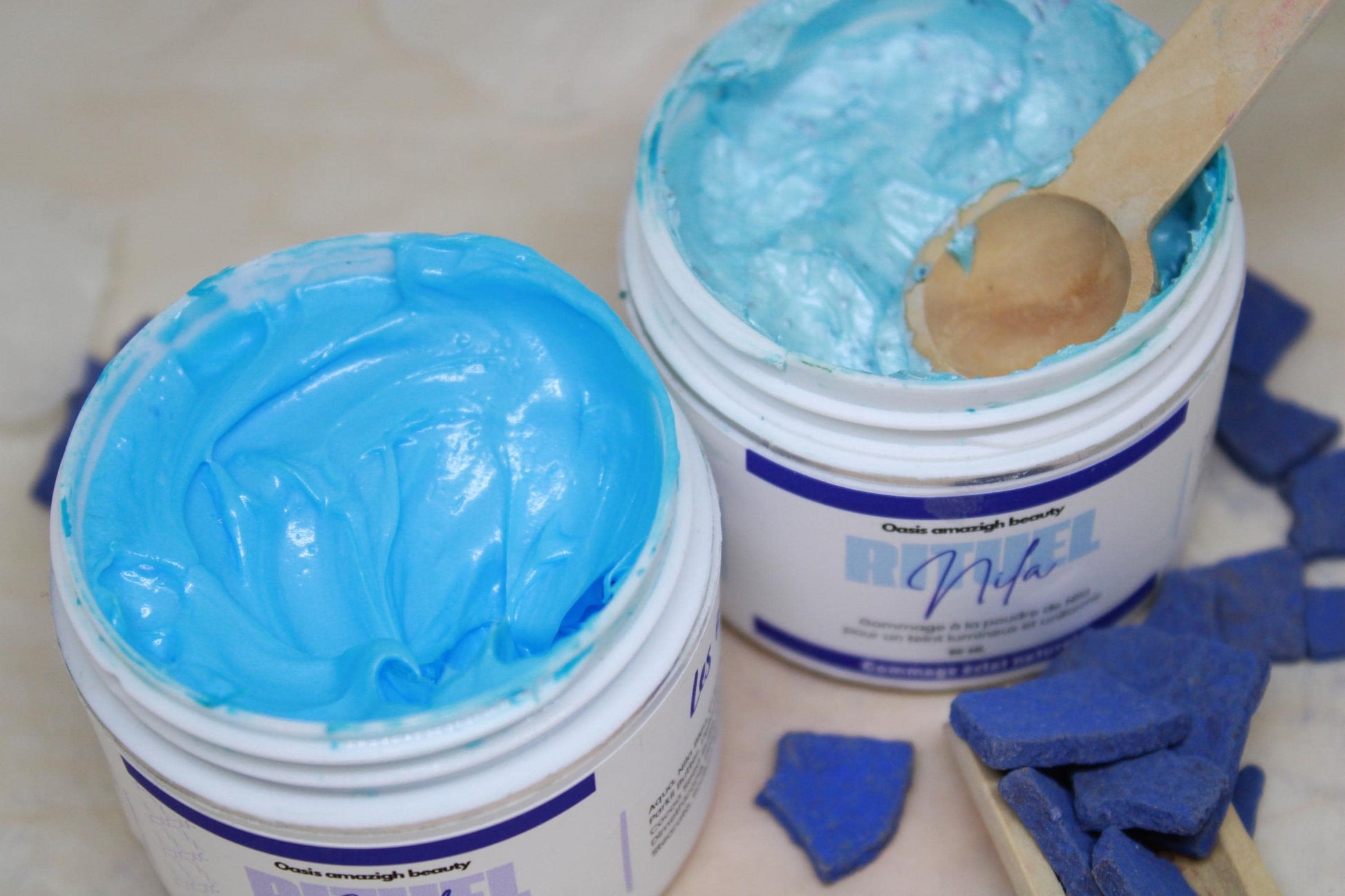 Nila Ritual Box Organic Cream and Scrub for Bright and Hydrated Skin Based on Natural Products, Produced in Morocco