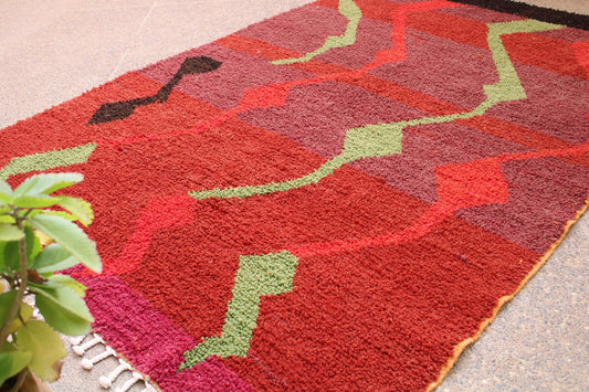 Red Moroccan Rug, Red Wool Carpet, Beni Ourain Teppich, Berber Rug Morocco, Red Area Rugs, Natural Fiber Rugs, Rugs and Carpet, Red Boho Rug