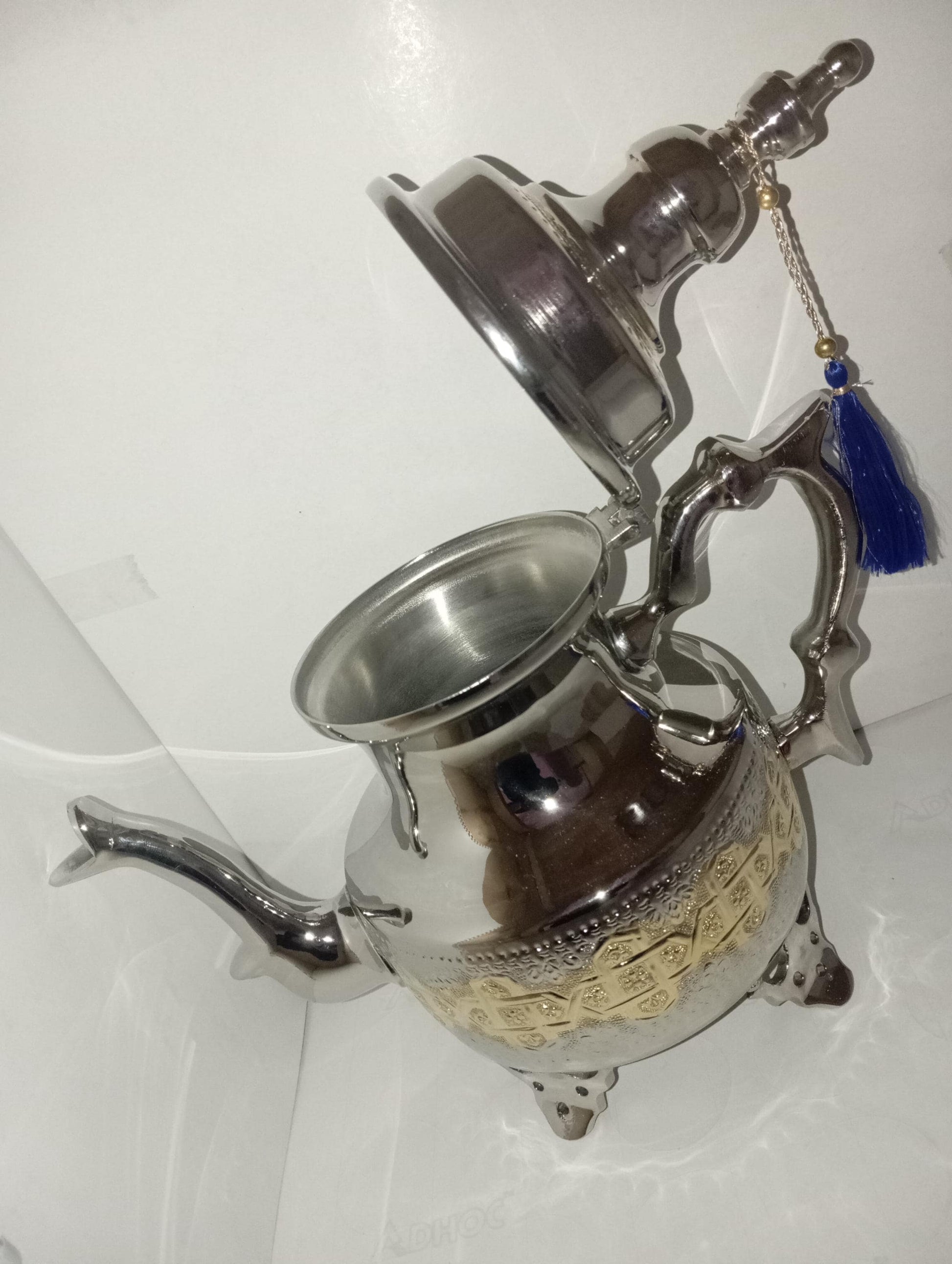 Luxury Handcrafted Moroccan Teapot Brass Plated Teapot Silver Teapot Handmade Moroccan Teapot Set Handmade Gift Masterpiece