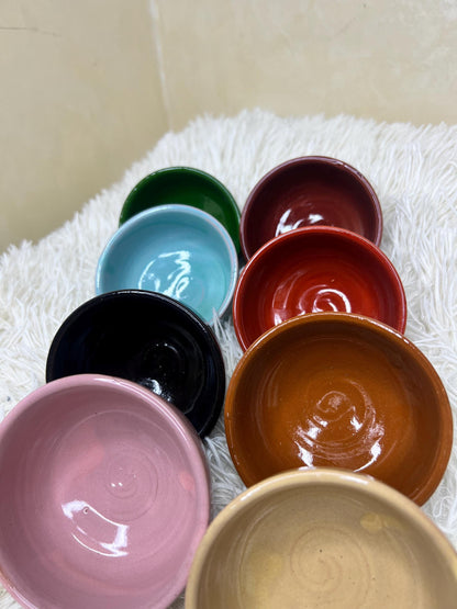 Set of 8 Handmade Pottery Bowls Small Serving Pottery for Prep Tapas Nuts Snack Breakfast