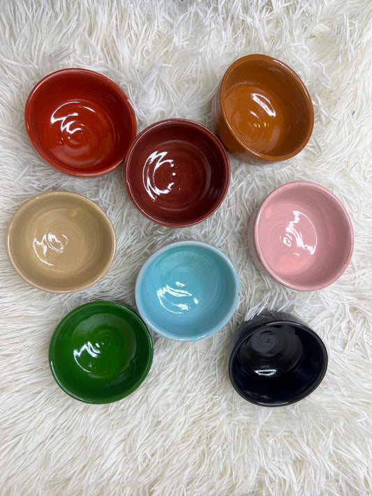 Set of 8 Handmade Pottery Bowls Small Serving Pottery for Prep Tapas Nuts Snack Breakfast