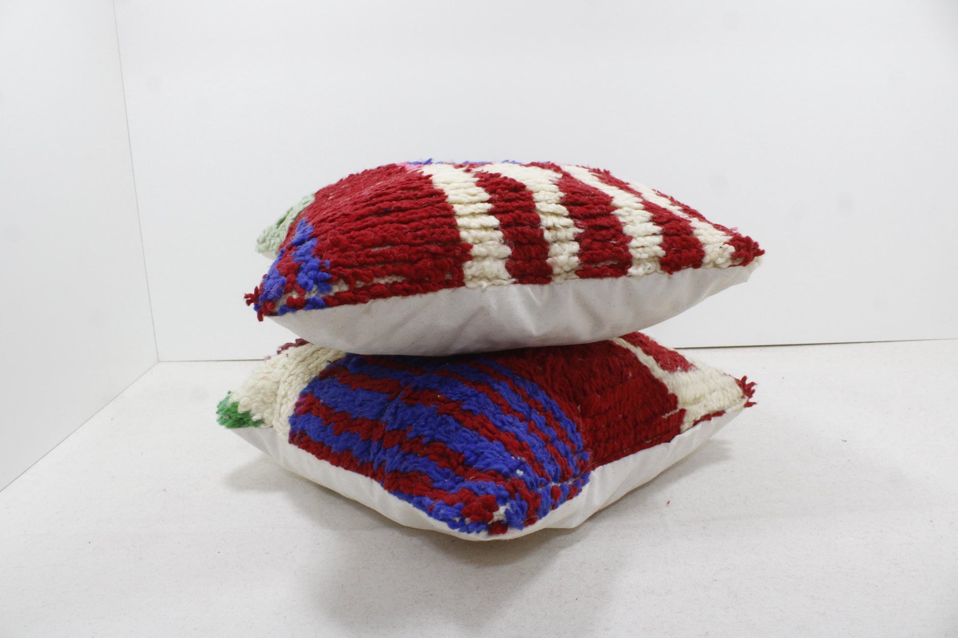 Set of 2 Vintage Moroccan Pillows 100% Wool,Absolutely Gorgeous Pillow Floor Pillow Moroccan Berber Home Design Handmade Kilim Berber 2P1201
