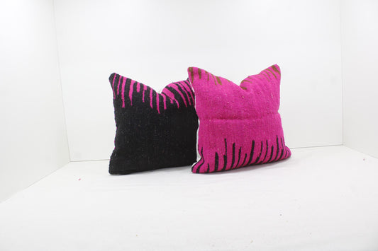 Set of 2 Vintage Moroccan Pillows 100% Wool , Absolutely Gorgeous Pillow Floor Pillow Moroccan Berber Home Design Handmade Kilim Berber