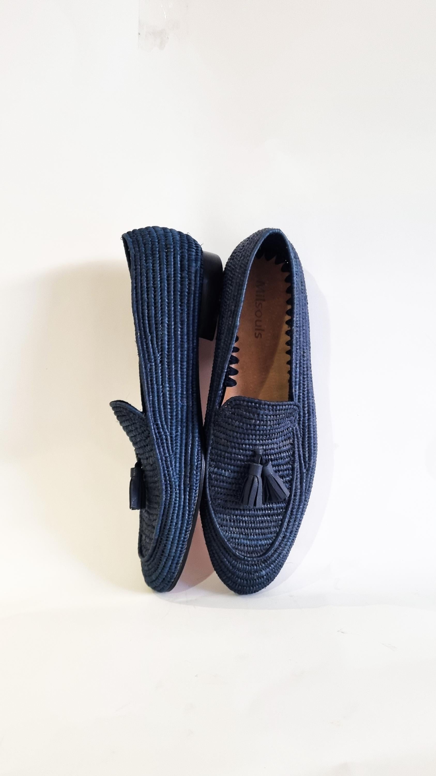 Raffia Men Shoes, Men Loafers, Men Wedding Shoes, Moroccan Men Shoes, Custom Navy Men Loafers