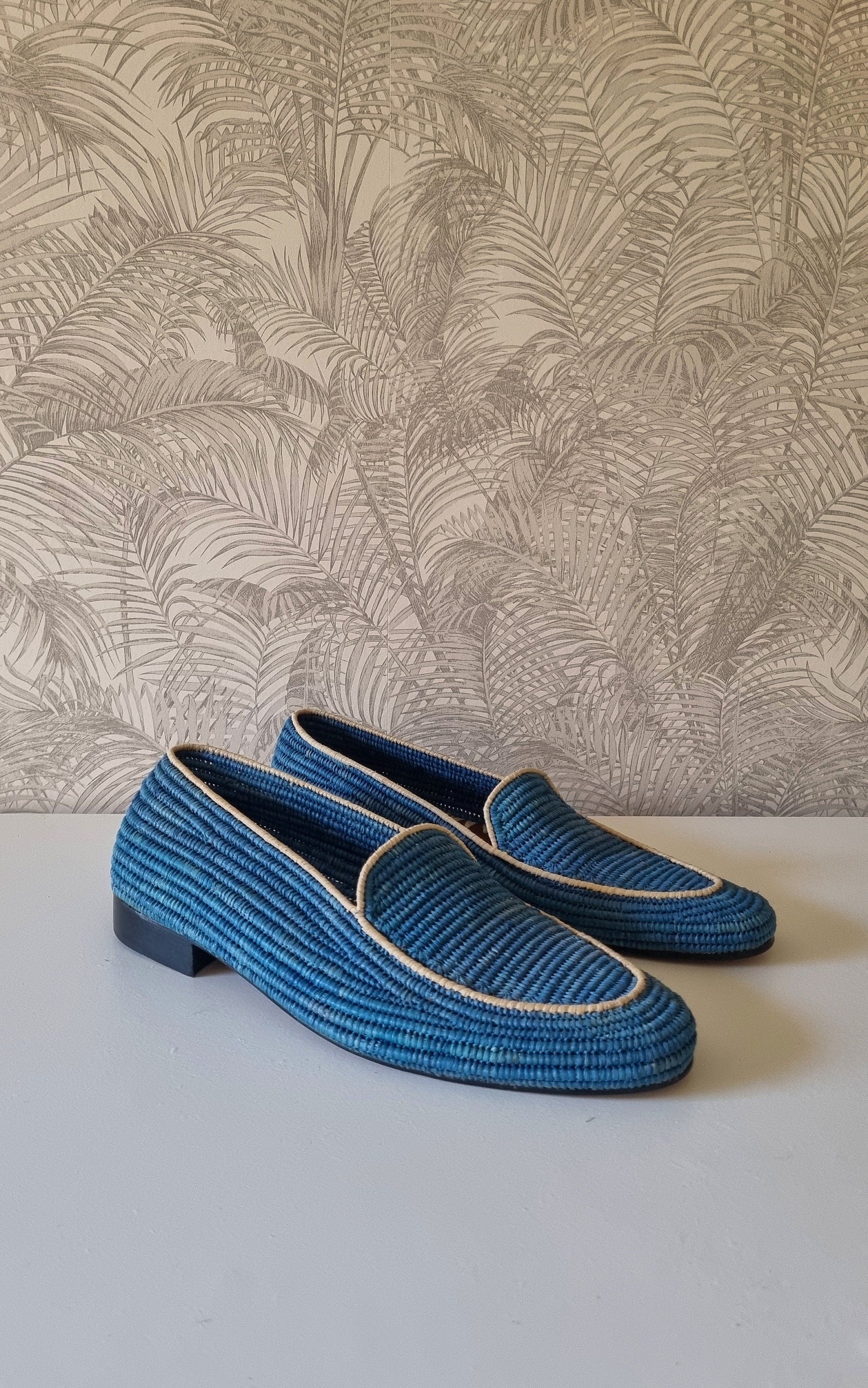 Raffia Men Shoes, Custom Handmade Raffia Men Loafers, Moroccan Men Shoes, High End Raffia Classic Shoes,
