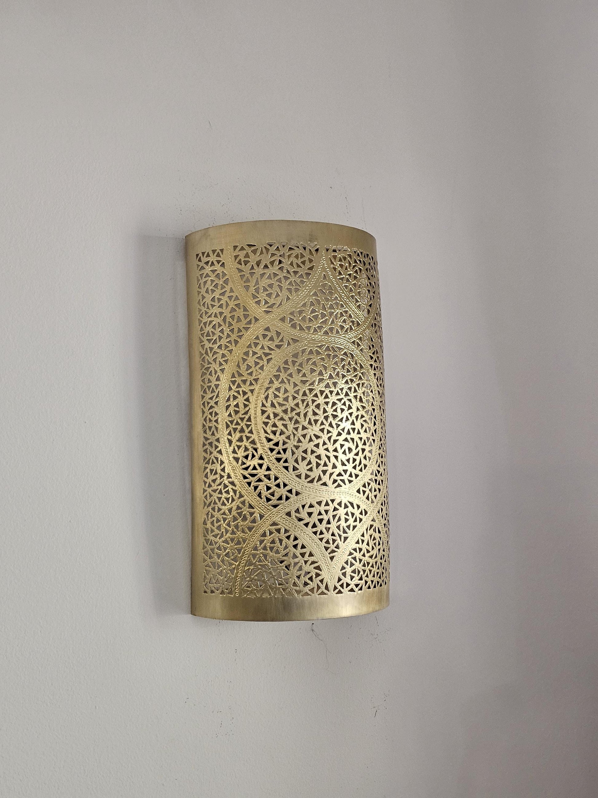 Moroccan Brass Wall Sconce, Brass Wall Lamp