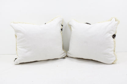 Set of 2 Vintage Moroccan Pillows 100% Wool , Absolutely Gorgeous Pillow Floor Pillow Moroccan Berber Home Design Handmade Kilim Berber