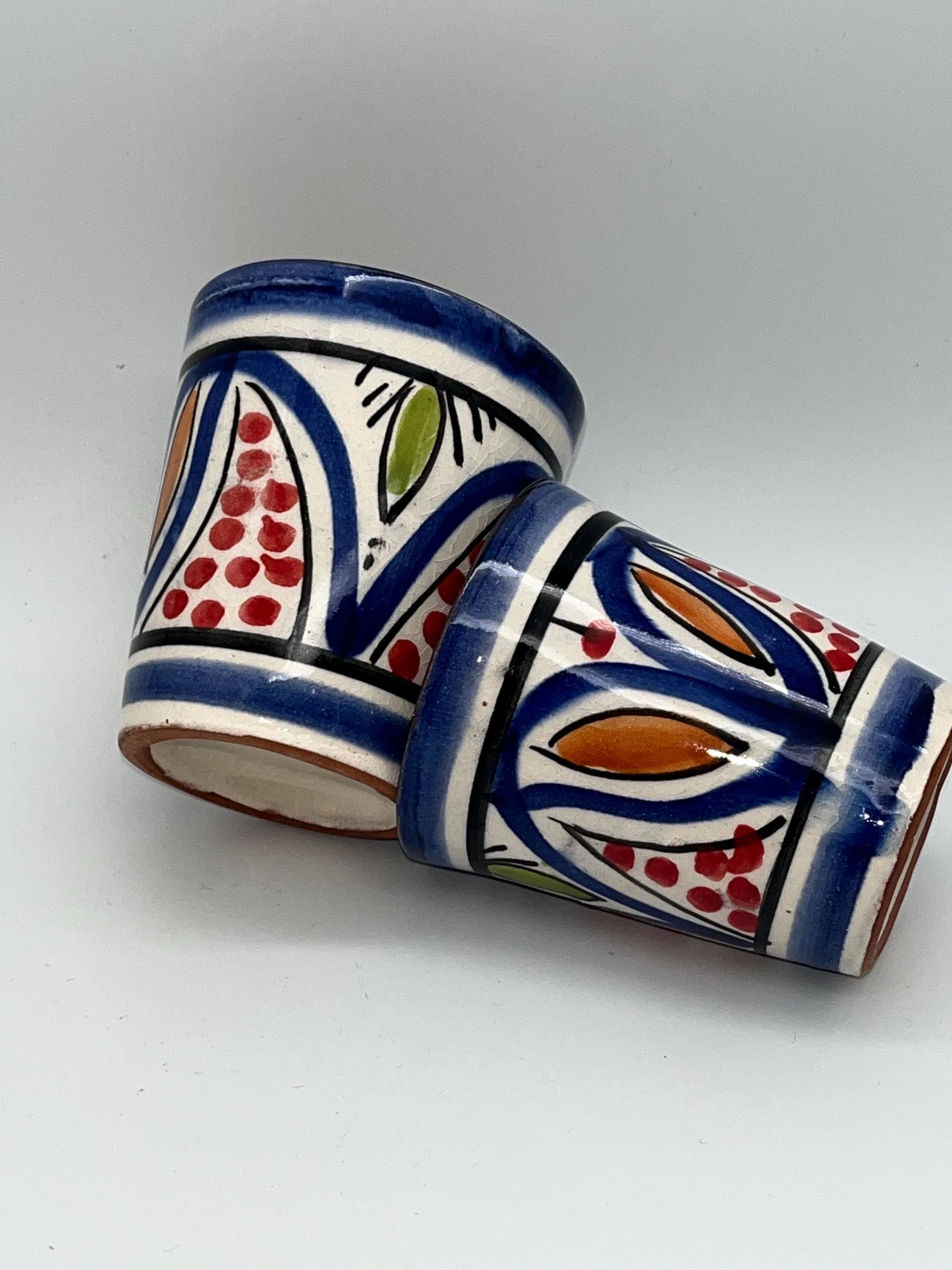 Red Clay Cups - Traditional Moroccan Handicrafts - Perfect for Tea and Coffee - Beldi Mugs_Cups_Moroccan