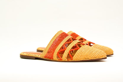 Handmade Raffia Slide Sandals, Comfortable, Lightweight Summer Shoes from Morocco