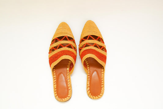 Handmade Raffia Slide Sandals, Comfortable, Lightweight Summer Shoes from Morocco