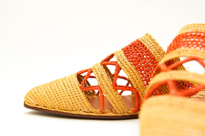 Handmade Raffia Slide Sandals, Comfortable, Lightweight Summer Shoes from Morocco