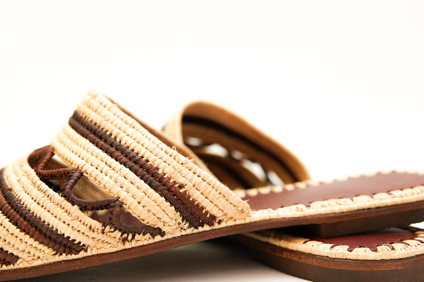 Handmade Raffia Slide Sandals, Comfortable, Lightweight Summer Shoes from Morocco