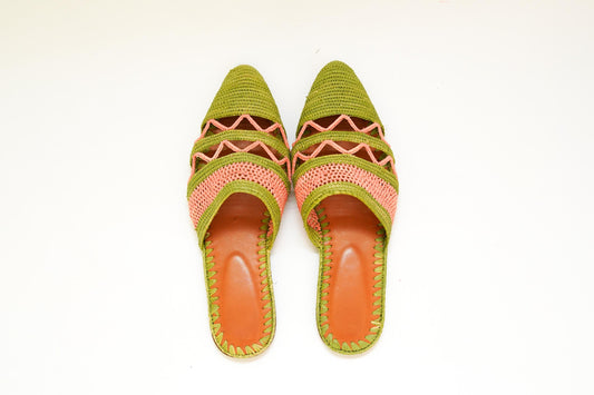 Handmade Raffia Slide Sandals, Comfortable, Lightweight Summer Shoes from Morocco