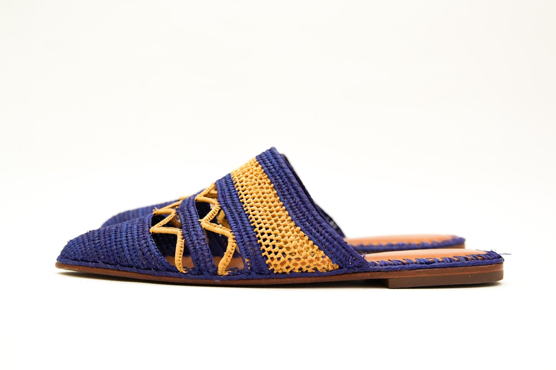 Handmade Raffia Slide Sandals, Comfortable, Lightweight Summer Shoes from Morocco