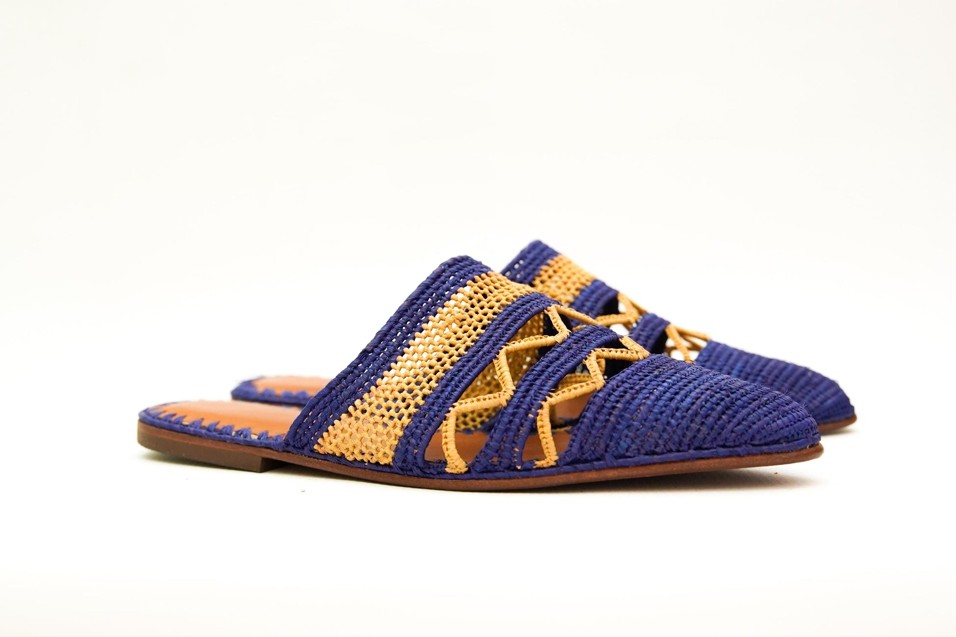 Handmade Raffia Slide Sandals, Comfortable, Lightweight Summer Shoes from Morocco
