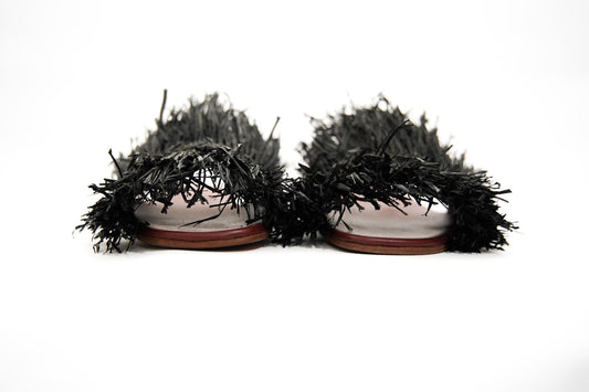 Handmade Raffia Slide Sandals, Comfortable, Lightweight Summer Shoes from Morocco
