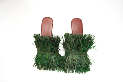 Handmade Raffia Slide Sandals, Comfortable, Lightweight Summer Shoes from Morocco