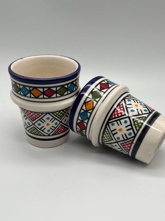 Moroccan Beldi Mug, Handmade, Boho Ceramic Tea Mug from Morocco