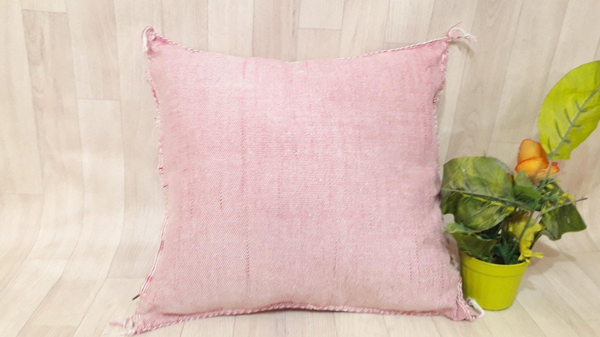 Cactus Silk Pillow, Moroccan Sabra Cushion, Handmade Cactus Silk Pillow, Berber Sabra Cushion, Pillow Throw, Moroccan Lumbar Sabra Cushion