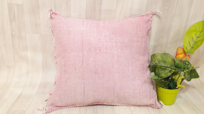 Cactus Silk Pillow, Moroccan Sabra Cushion, Handmade Cactus Silk Pillow, Berber Sabra Cushion, Pillow Throw, Moroccan Lumbar Sabra Cushion