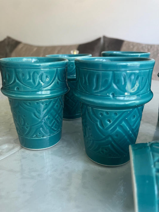 Moroccan Beldi Mug, Handmade, Boho Ceramic Tea Mug from Morocco