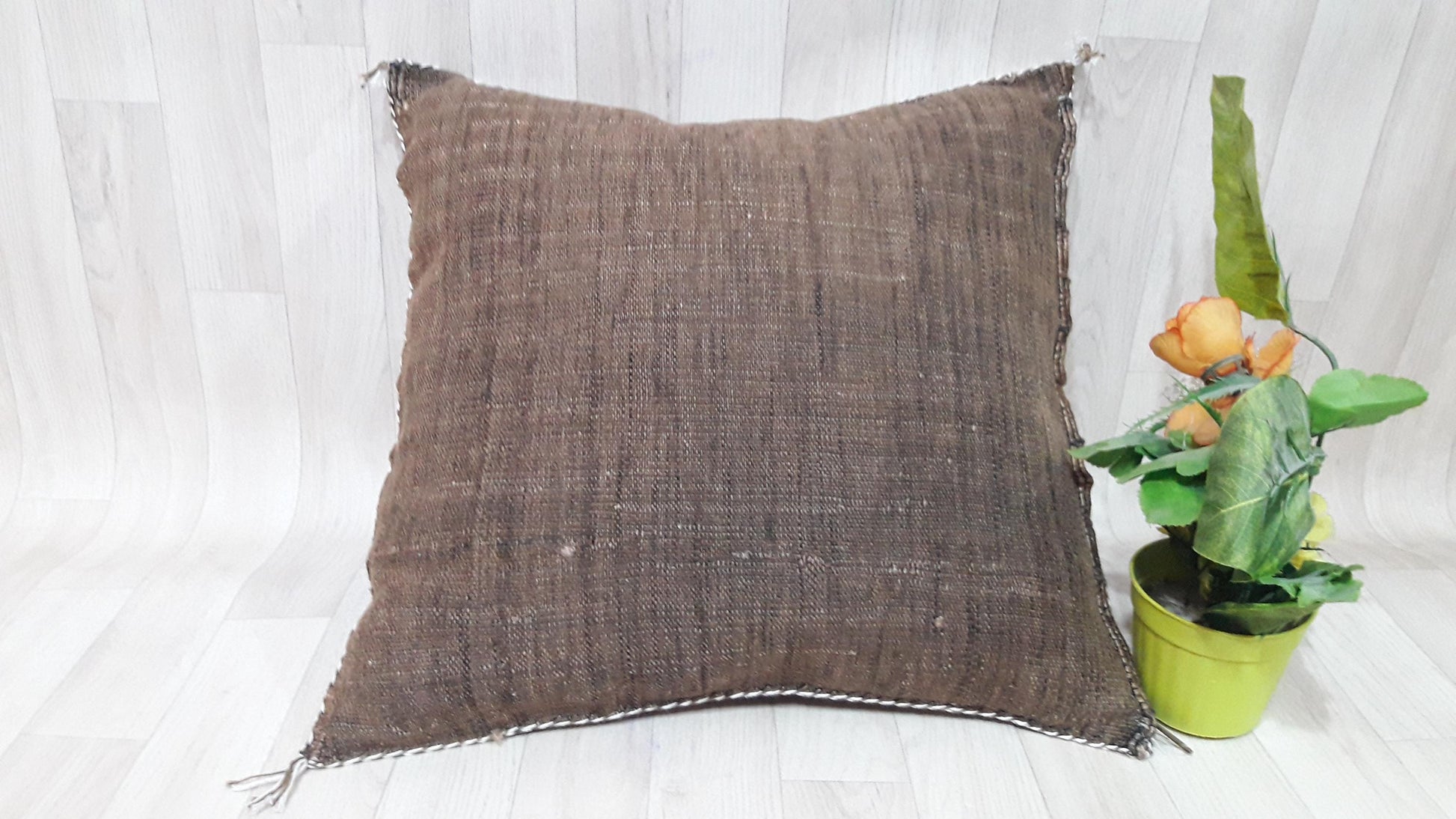 50% off Cream Cactus Silk Pillow, Moroccan Cactus Silk Cushion,Morocco Pillow Handmade Sabra Pillow, Throw Pillow, Decorative Pillow,