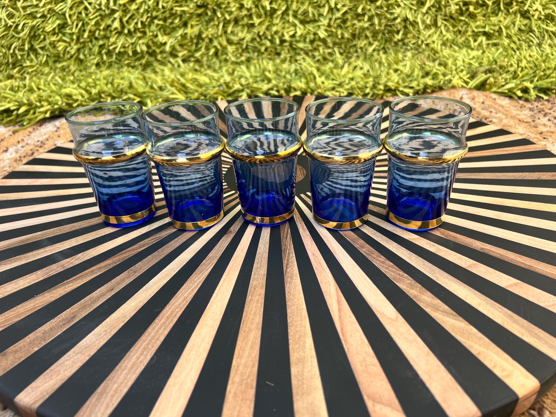 Set of 5 Moroccan Beldi Glasses Handmade