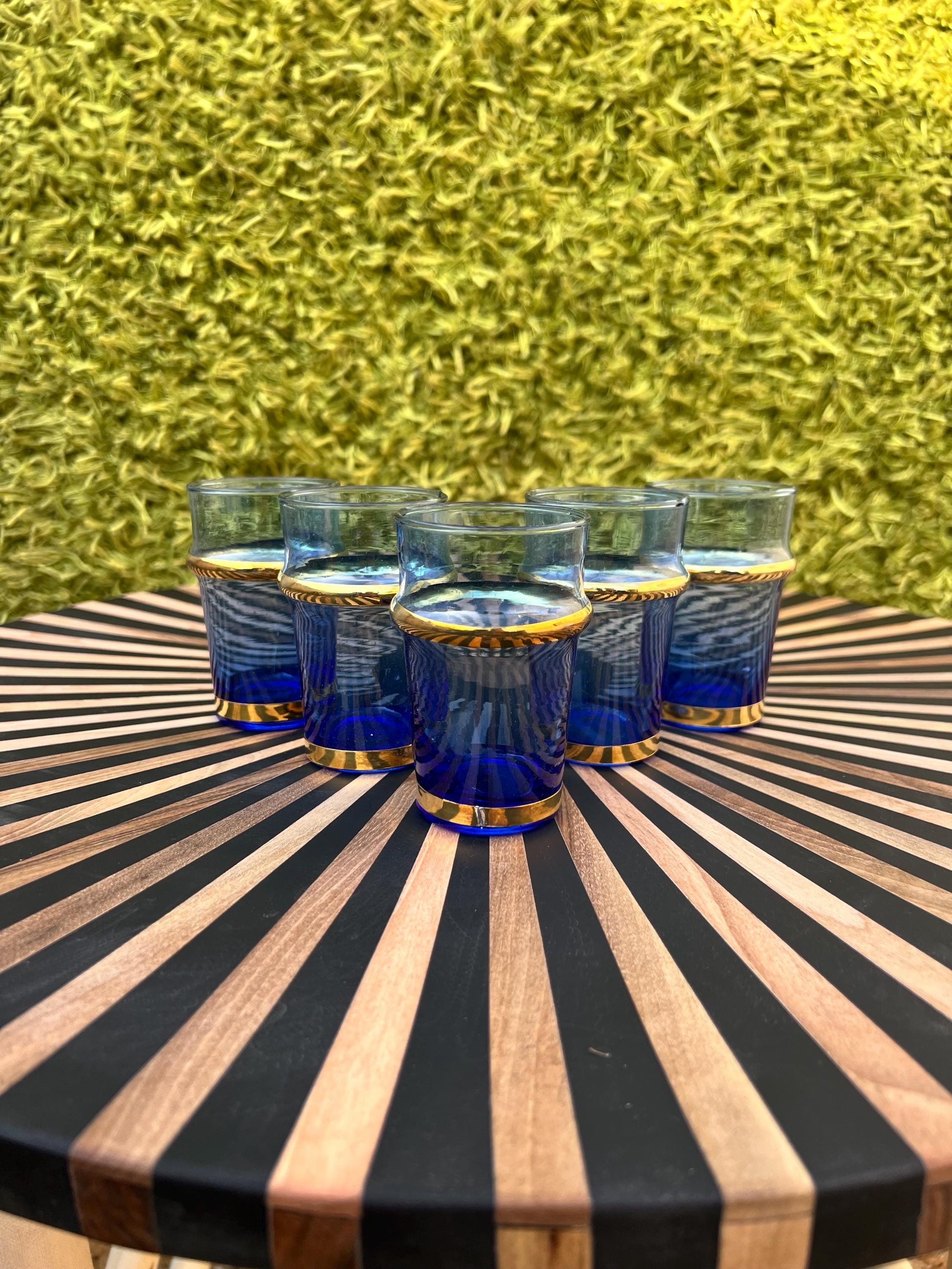 Set of 5 Moroccan Beldi Glasses Handmade