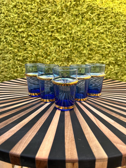 Set of 5 Moroccan Beldi Glasses Handmade