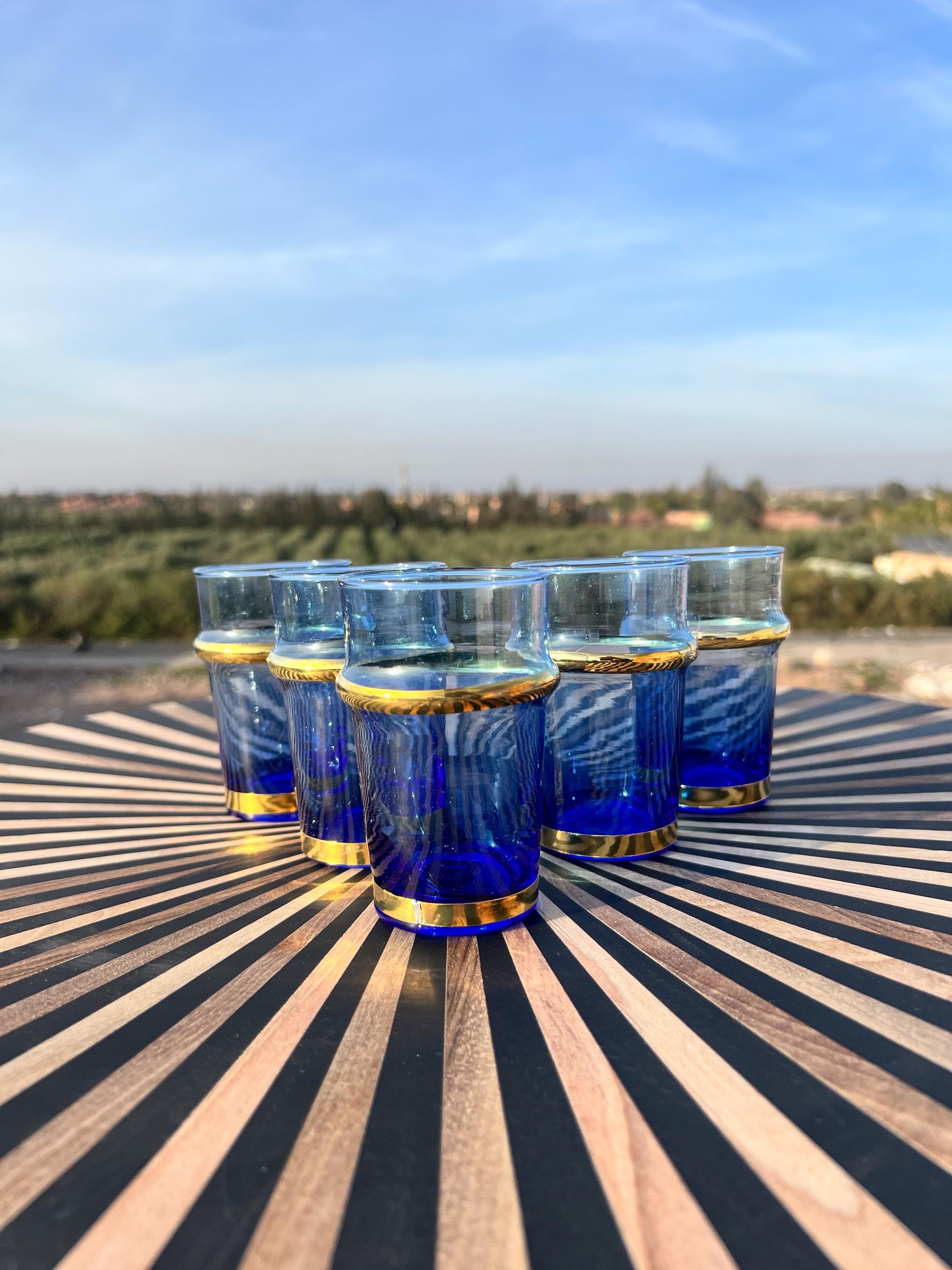 Set of 5 Moroccan Beldi Glasses Handmade