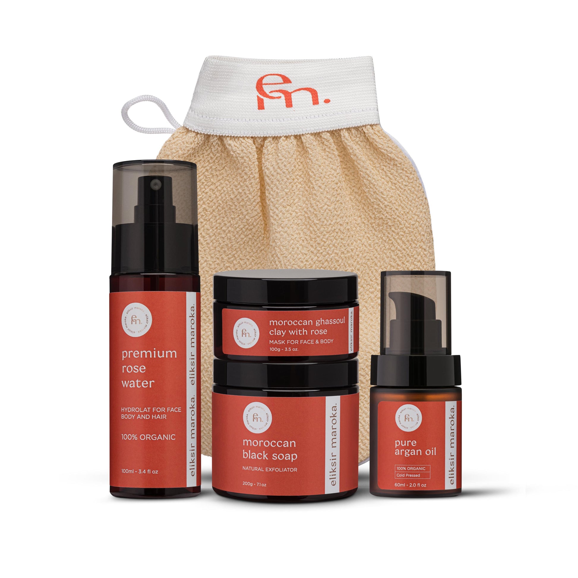 Authentic Moroccan Ghassoul Clay Mask with Rose - Natural Rhassoul Mud for Face, Hair & Body - Detoxifying, Purifying, Nourishing Skincare