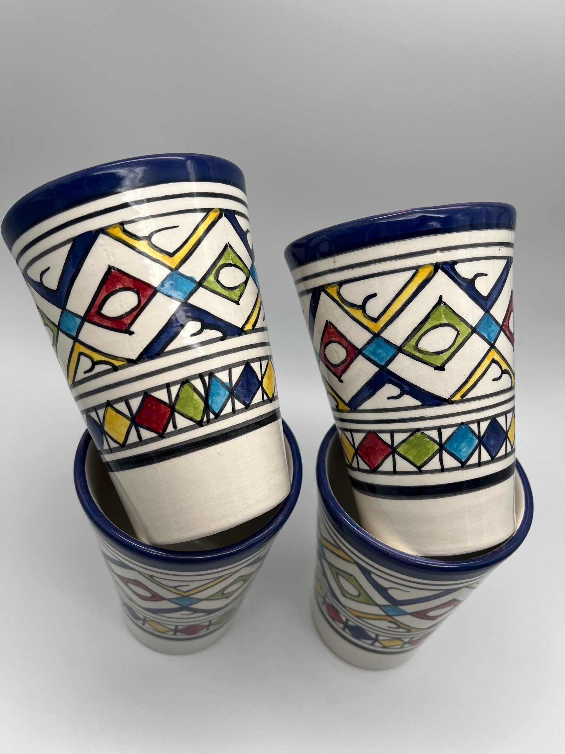 Moroccan Beldi Mug, Handmade, Boho Ceramic Tea Mug from Morocco