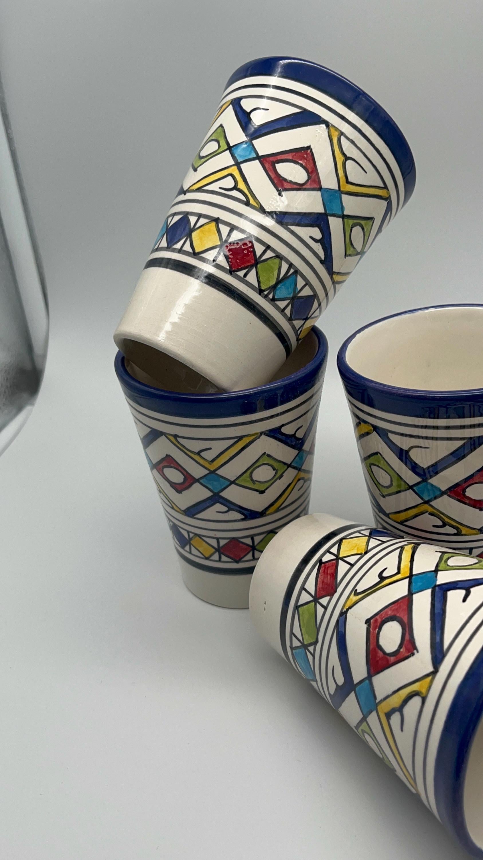 Moroccan Beldi Mug, Handmade, Boho Ceramic Tea Mug from Morocco