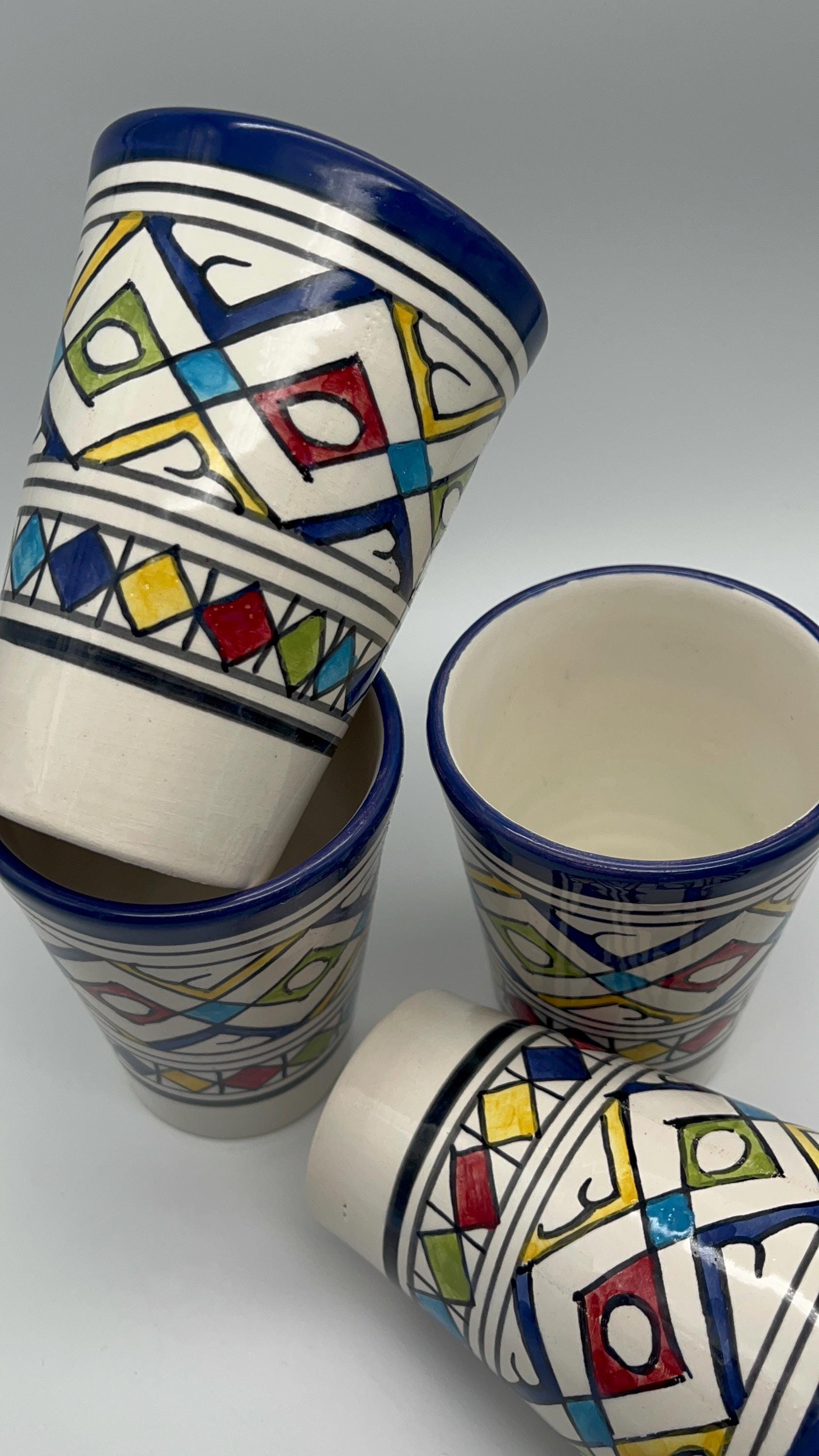 Moroccan Beldi Mug, Handmade, Boho Ceramic Tea Mug from Morocco