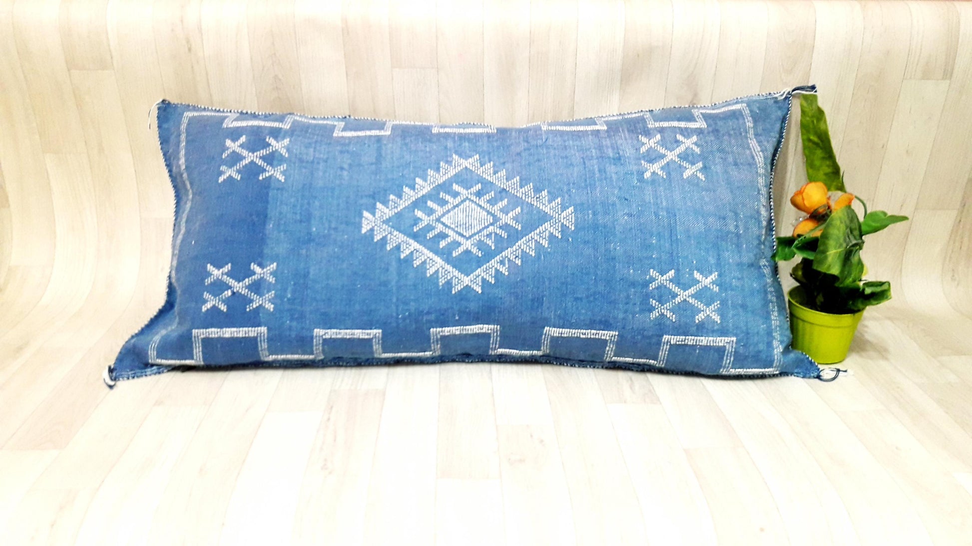 Cactus Silk Pillow Cover, Moroccan Boho Throw Pillow ,Hand Woven Berber Pillow, Sabra Cactus Silk Cushion Cover,Pillow,Cushion